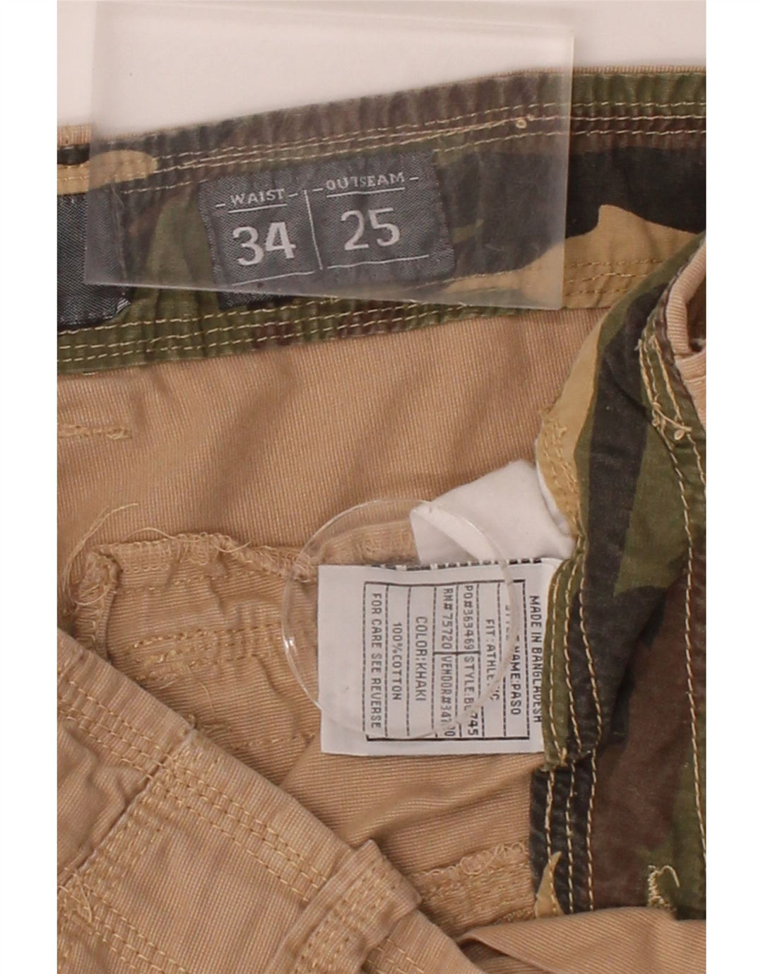 BKE Mens Cargo Shorts W34 Large  Beige Cotton Vintage BKE and Second-Hand BKE from Messina Hembry 