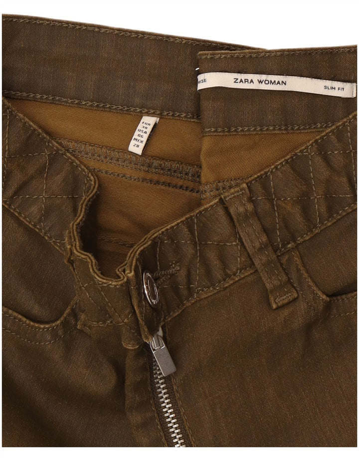 Женские узкие джинсы Zara EU 38, маленькие W28 L28, зеленые