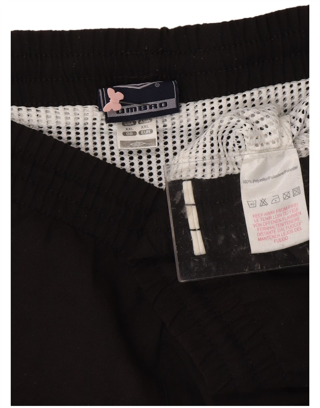 UMBRO Мужские спортивные шорты с рисунком 2XL, черные, полиэстер