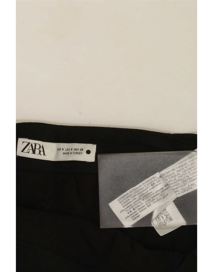 Женская мини-юбка Zara, маленькая W26, черная, полиэстер