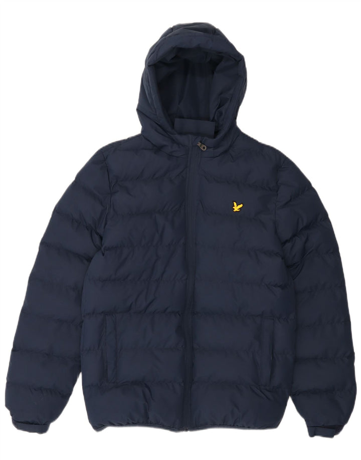 Утепленная куртка с капюшоном LYLE & SCOTT для мальчиков 12–13 лет, темно-синий полиэстер
