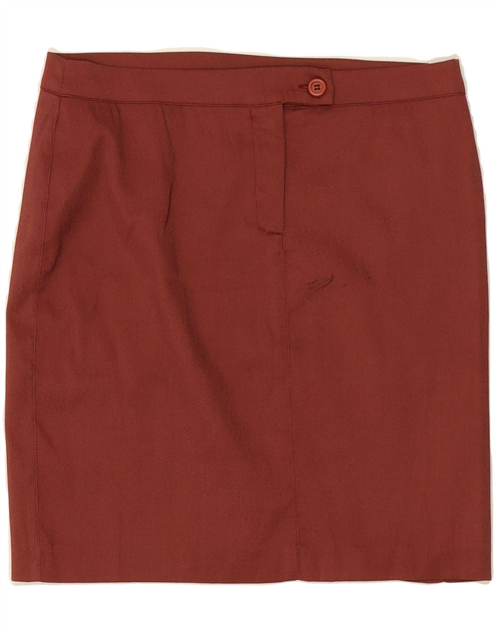 ETHIC Womens Pencil Skirt IT 44 Medium W28  Maroon Polyester Vintage Ethic and Second-Hand Ethic from Messina Hembry 
