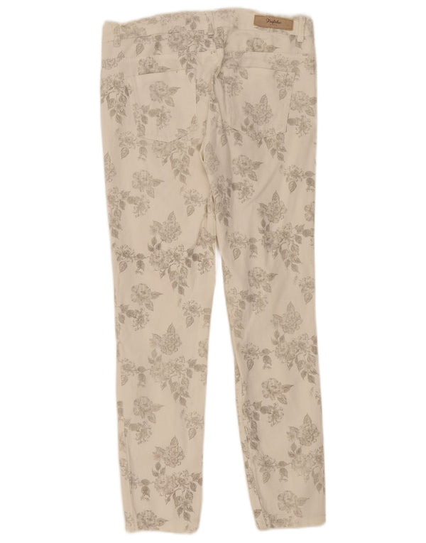 Zara Женские повседневные брюки Trafaluc Slim EU 38 Small W28 L27 Белый цветочный принт