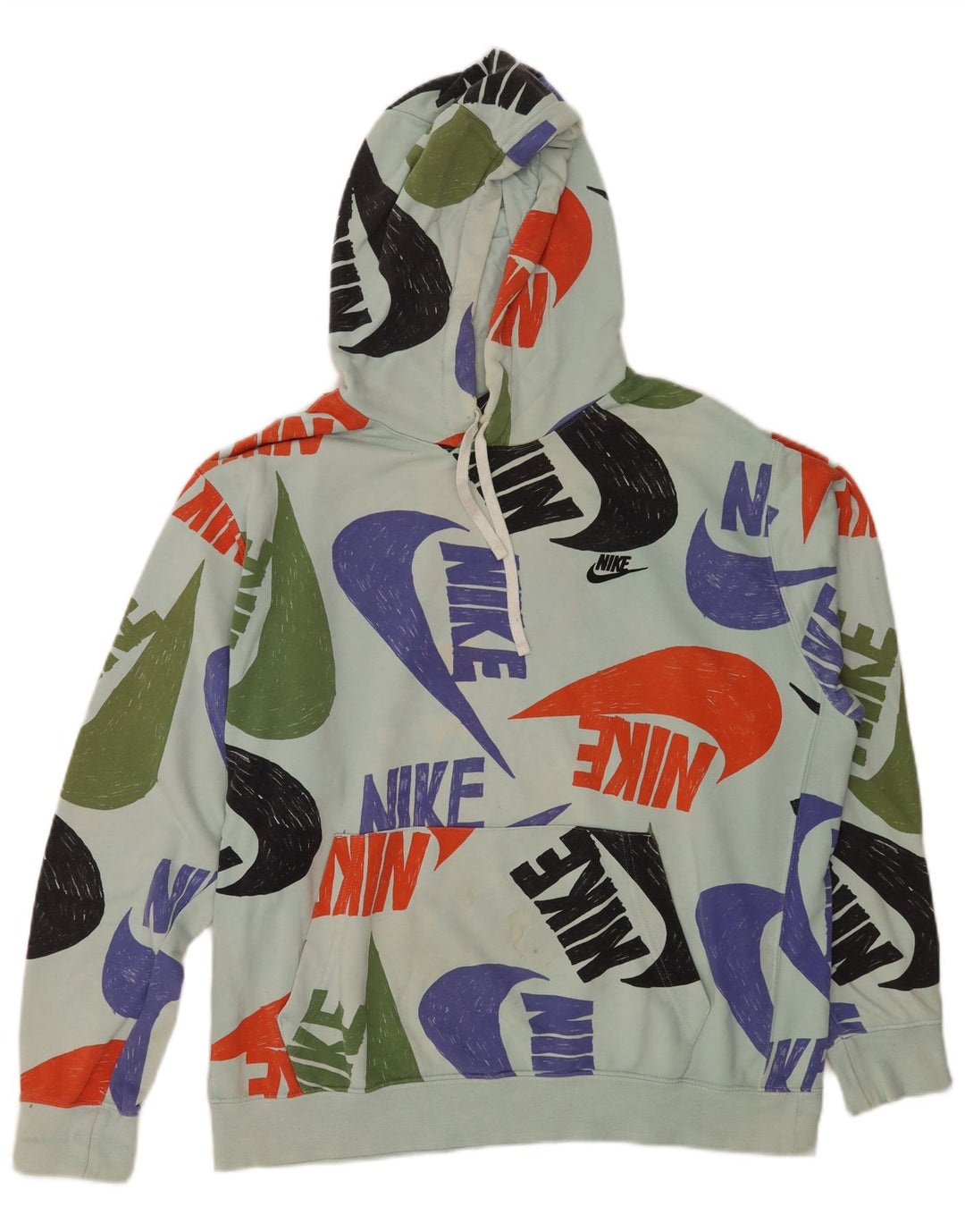 Мужская толстовка с капюшоном с рисунком Nike XL, синий хлопок