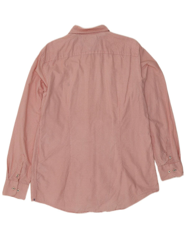 Tommy Hilfiger Мужская рубашка узкого кроя XL из хлопка в розовые пятна