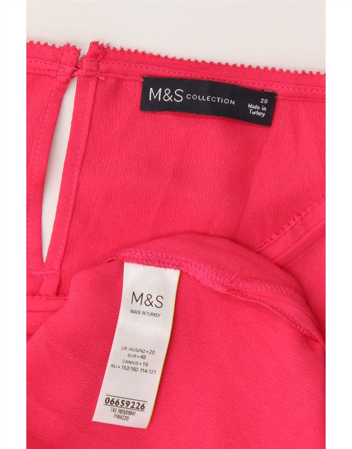Женская блузка Marks & Spencer Top UK 20 2XL, розовый полиэстер