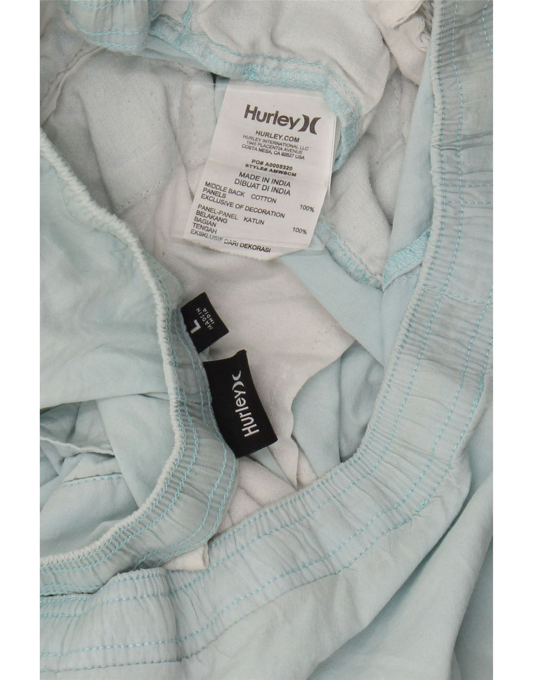 Мужские шорты чинос Hurley, большие, W36, синие, хлопок