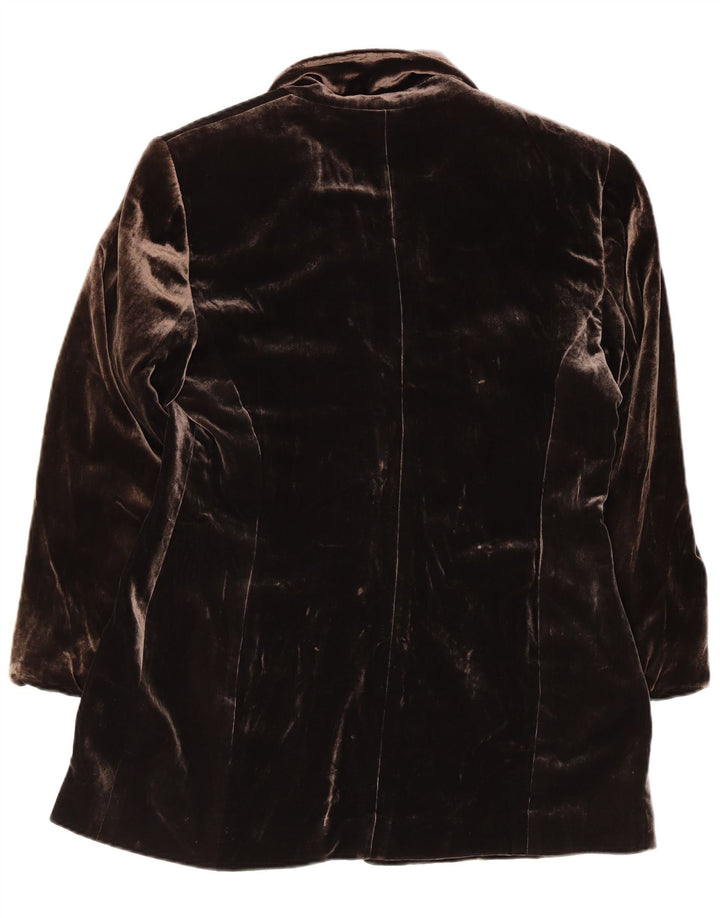 Женский пиджак APRIORI на 3 пуговицах UK 14, большой коричневый шелковый цвет