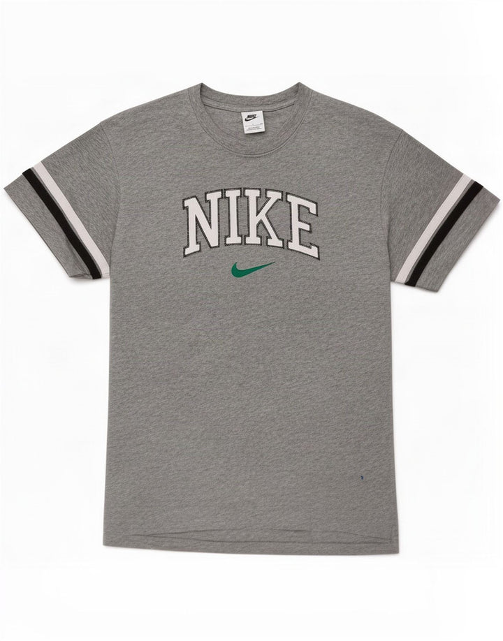 Мужская футболка с графическим рисунком Nike, хлопковая футболка серого цвета в мелкую полоску