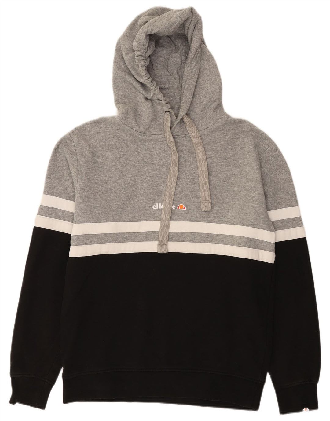 Мужской джемпер с капюшоном Ellesse, маленький серый, хлопок с цветными блоками