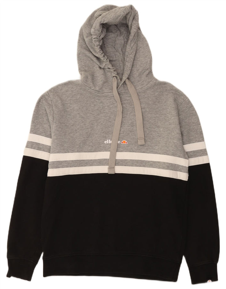 Мужской джемпер с капюшоном Ellesse, маленький серый, хлопок с цветными блоками
