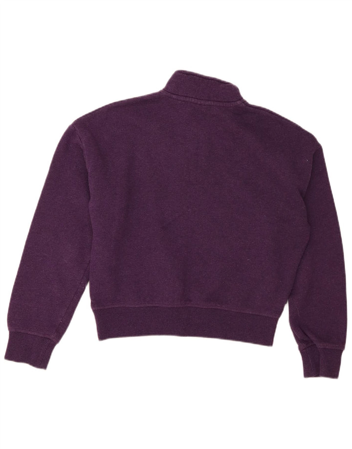 SUPERDRY Womens Oversized Zip Neck Sweatshirt Jumper UK 8 Small  Purple
