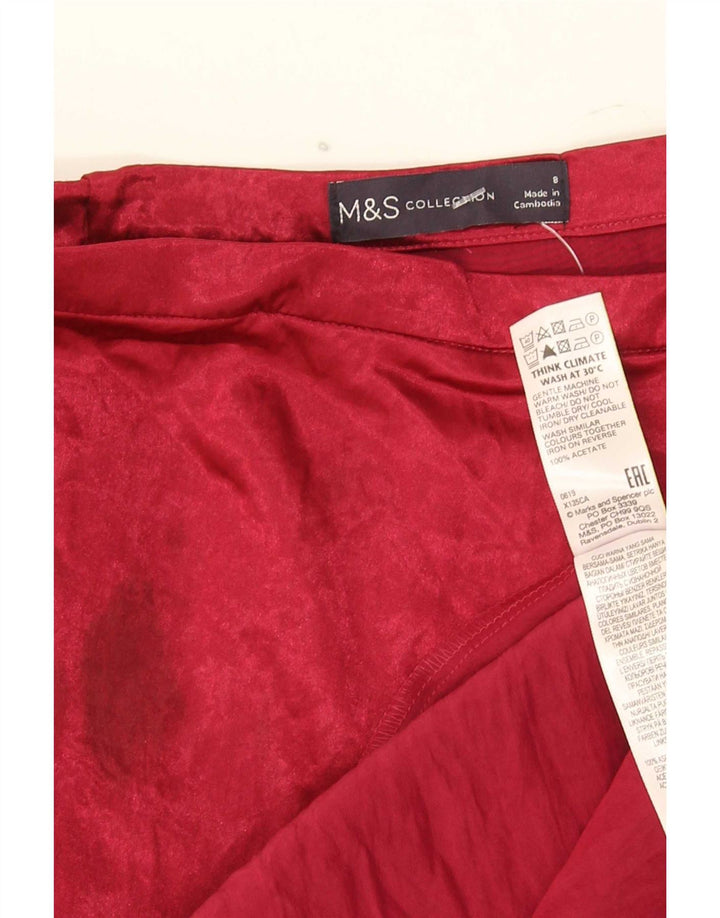 Женская юбка-трапеция Marks & Spencer UK 8, маленькая W26, красный ацетат