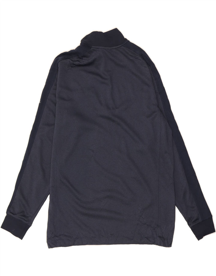 NIKE Mens Dri Fit Graphic Zip Neck Pullover Tracksuit Top Medium Navy Blue Vintage Nike and Second-Hand Nike from Messina Hembry 