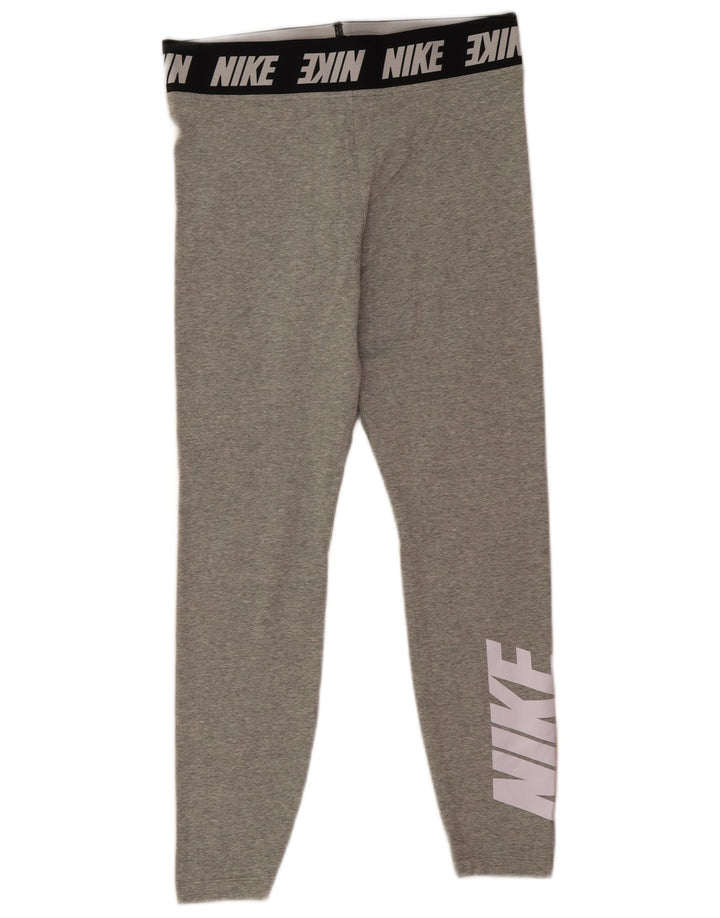 Женские леггинсы с рисунком Nike UK 14, большие серые хлопковые