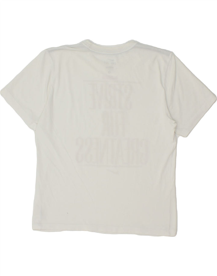 NIKE Womens Dri Fit Graphic T-Shirt Top UK 14 Medium White Vintage Nike and Second-Hand Nike from Messina Hembry 