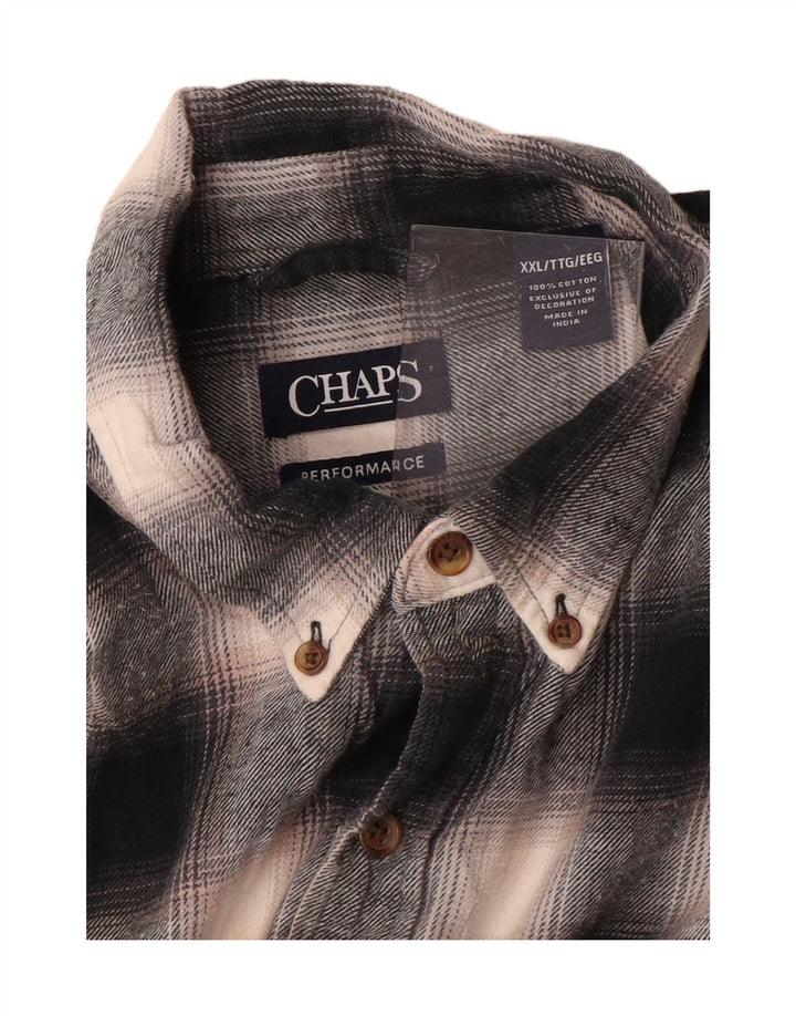 Мужская фланелевая рубашка Chaps 2XL, серая клетка, хлопок