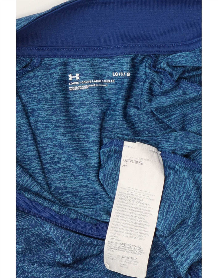 Мужской пуловер с воротником на молнии Under Armour, большой спортивный костюм с синими крапинками