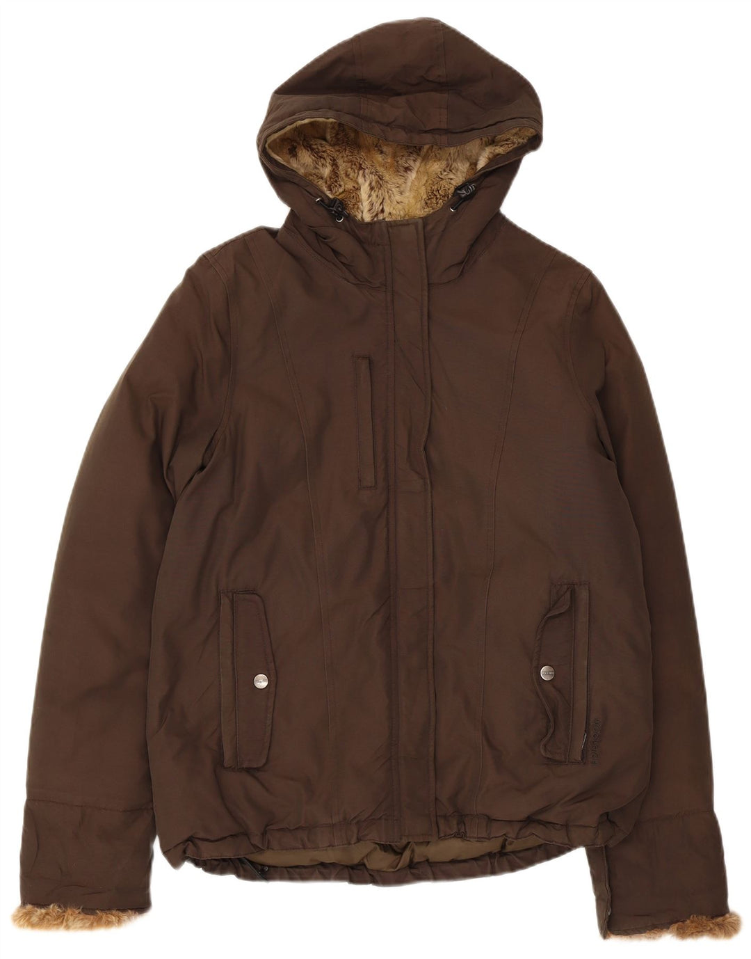 Женская стеганая куртка Woolrich с капюшоном UK 16, большой размер, цвет хаки, хлопок