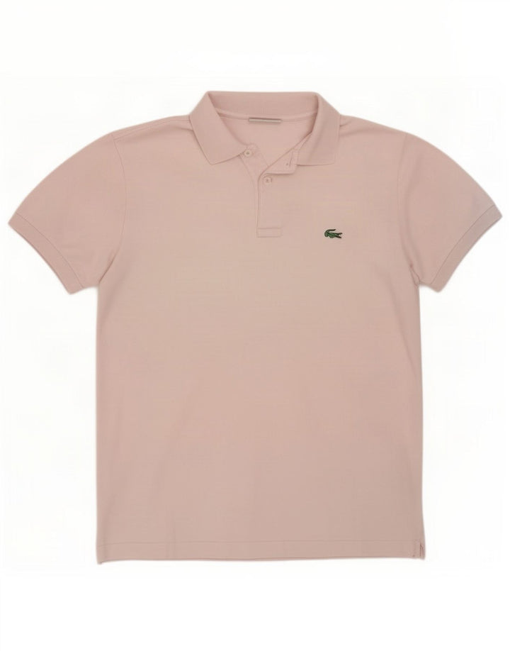 Мужская рубашка-поло Lacoste, размер 4, средний розовый хлопок