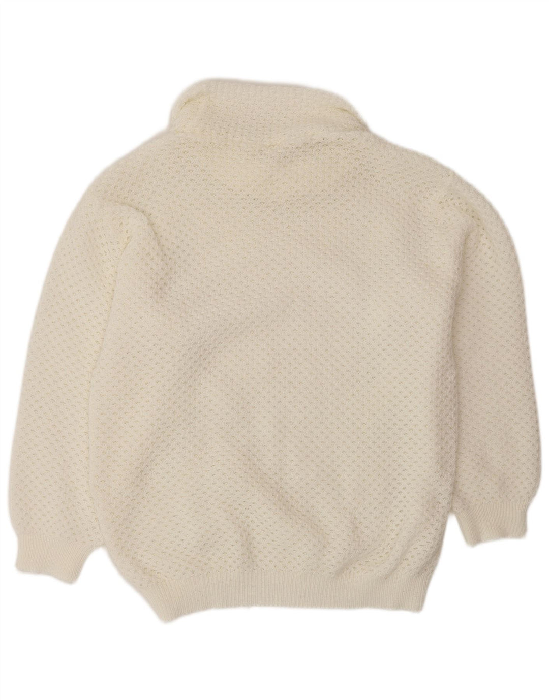 ВИНТАЖНЫЙ женский свободный джемпер с высоким воротником, Великобритания 14, средний белый