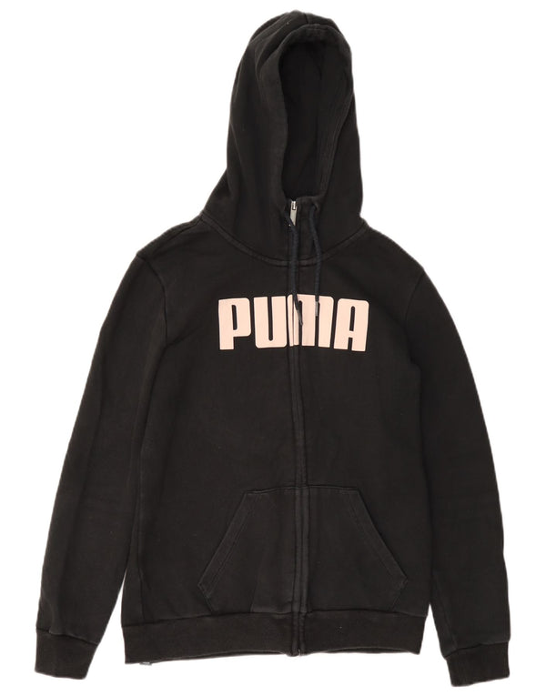 Женский свитер с капюшоном и молнией стандартного кроя Puma, размер UK 10, маленький, черный, хлопок