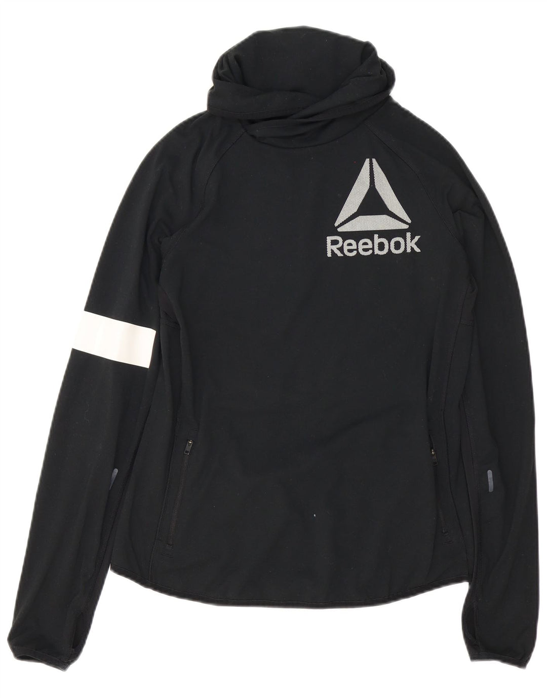 Женская спортивная куртка Reebok UK 12/14, средний черный, с цветными блоками