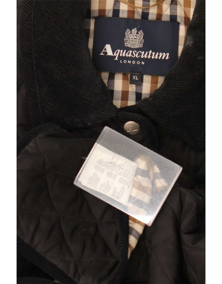 Женская стеганая куртка Aquascutum UK 18 XL, черная шелковая