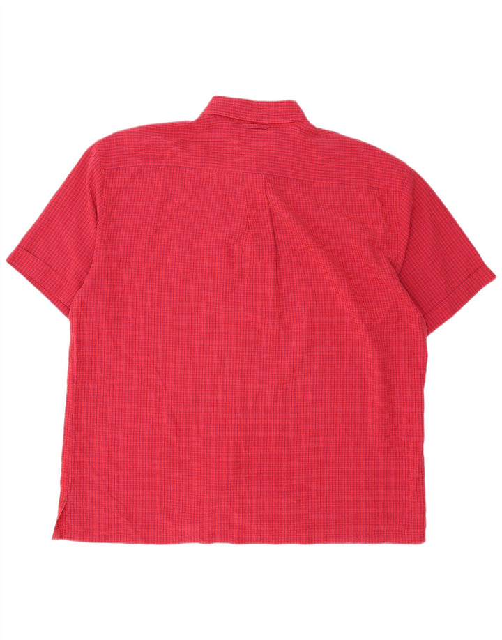 Рубашка для мужчин Tommy Hilfiger с коротким рукавом XL, красная в клетку, из вискозы