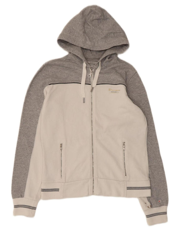 Женский свитер с капюшоном и молнией Champion Heritage Fit UK 14, средний белый цвет