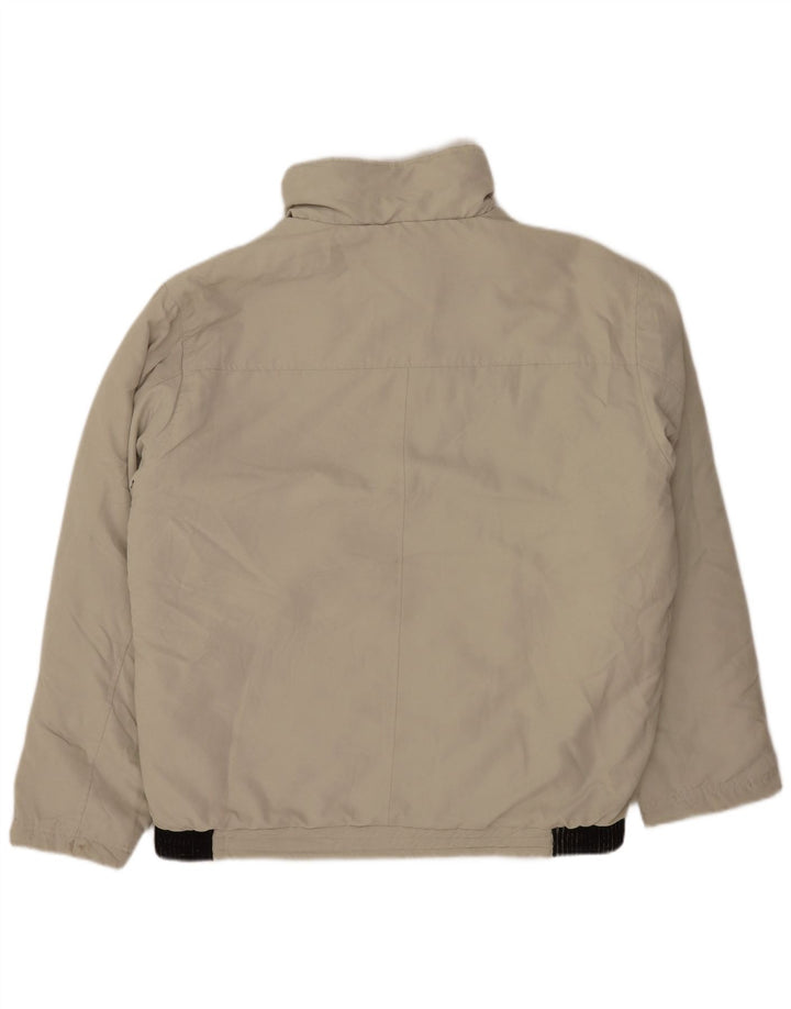 Винтажная мужская куртка-бомбер UK 42 XL, бежевый полиэстер с цветными блоками