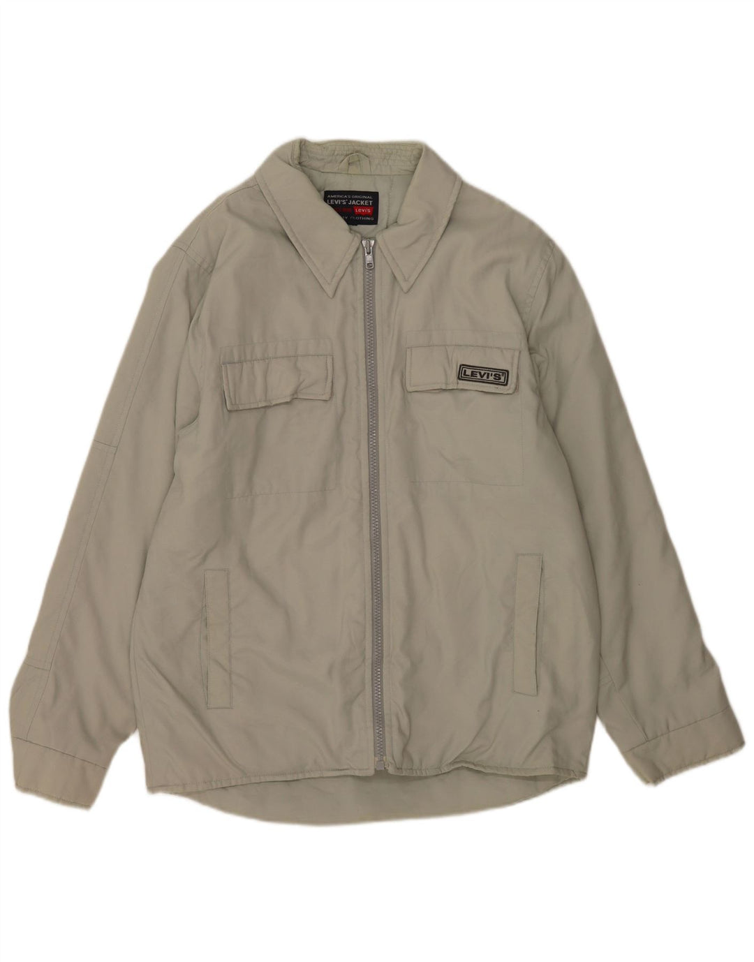 Мужская куртка Levi's Utility UK 40, большая, серая, полиамид