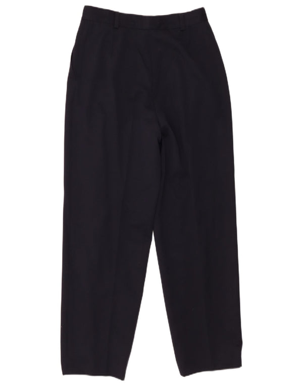 Vintage Womens High Waist Casual Trousers UK 14 Large W28 L27 Navy Blue