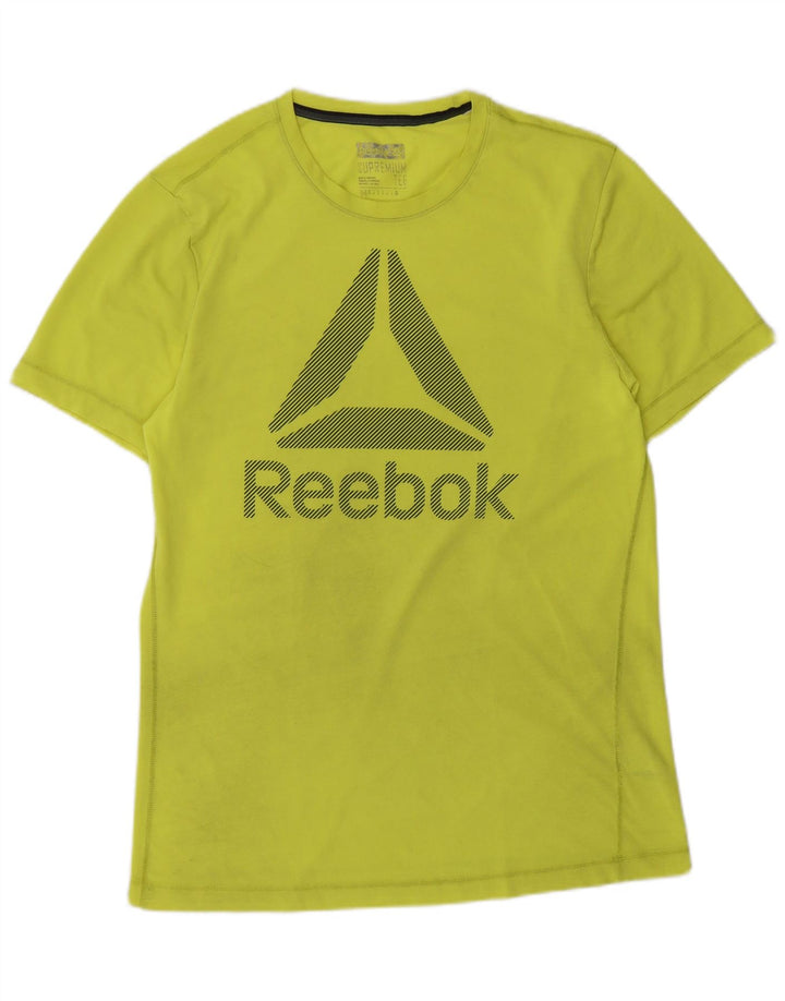 Мужская футболка с рисунком Reebok, средний зеленый полиэстер