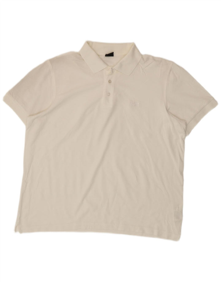 HUGO BOSS Mens Polo Shirt XL White Cotton