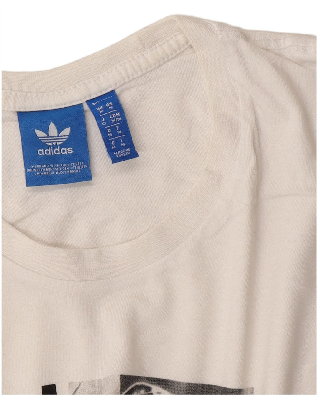 ADIDAS Mens Graphic T-Shirt Top Medium White