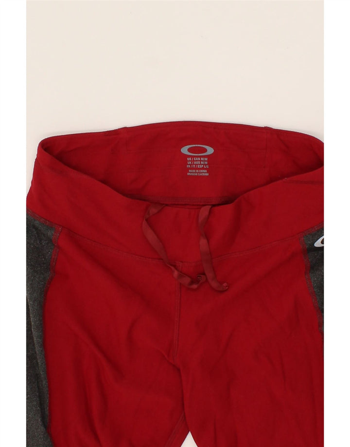 OAKLEY Womens Capri Leggings UK 12 Medium  Red Colourblock Polyester Vintage Oakley and Second-Hand Oakley from Messina Hembry 