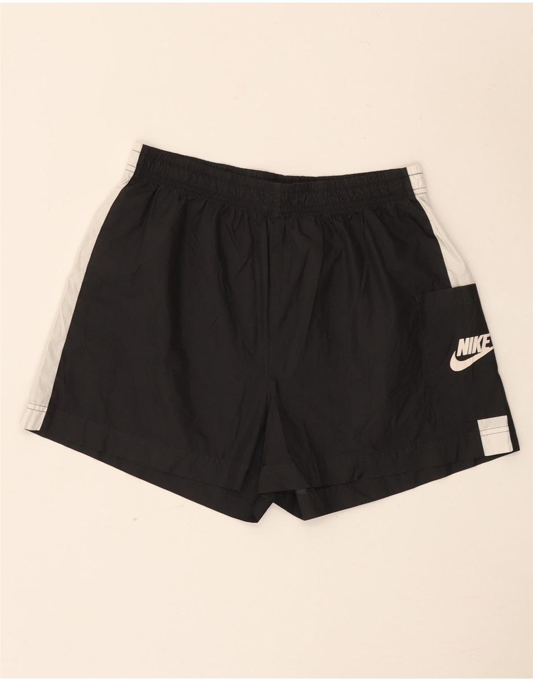 Женские спортивные шорты с графическим рисунком Nike UK 16, большие черные полиэстер с цветными блоками