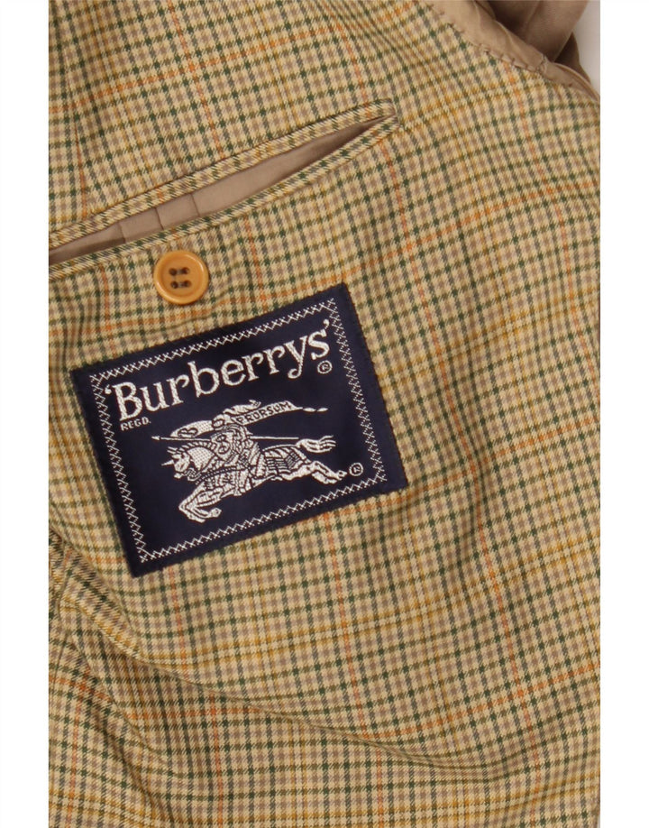Мужской пиджак Burberrys на 2 пуговицах IT 52, хлопковый бежевый в крупную клетку