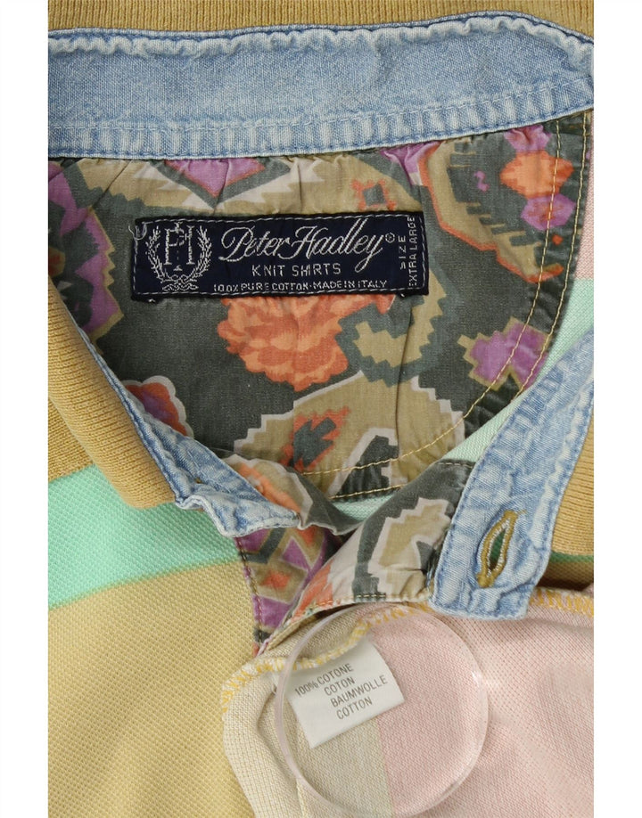 Мужская рубашка-поло PETER HADLEY XL, хлопок в разноцветную полоску