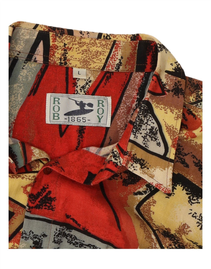 ROB ROY Mens Abstract Pattern Short Sleeve Shirt Large Multicoloured