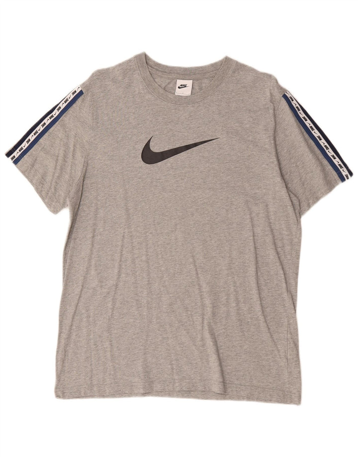 Мужская футболка с рисунком Nike, большой серый хлопок