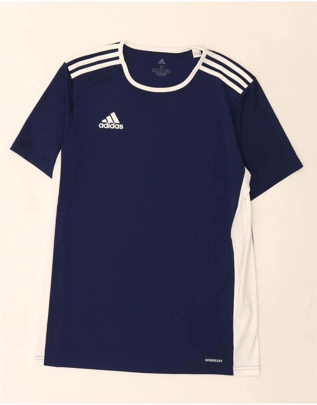 Мужская футболка Adidas Aeroready Верх среднего размера, темно-синий, полиэстер с цветными блоками