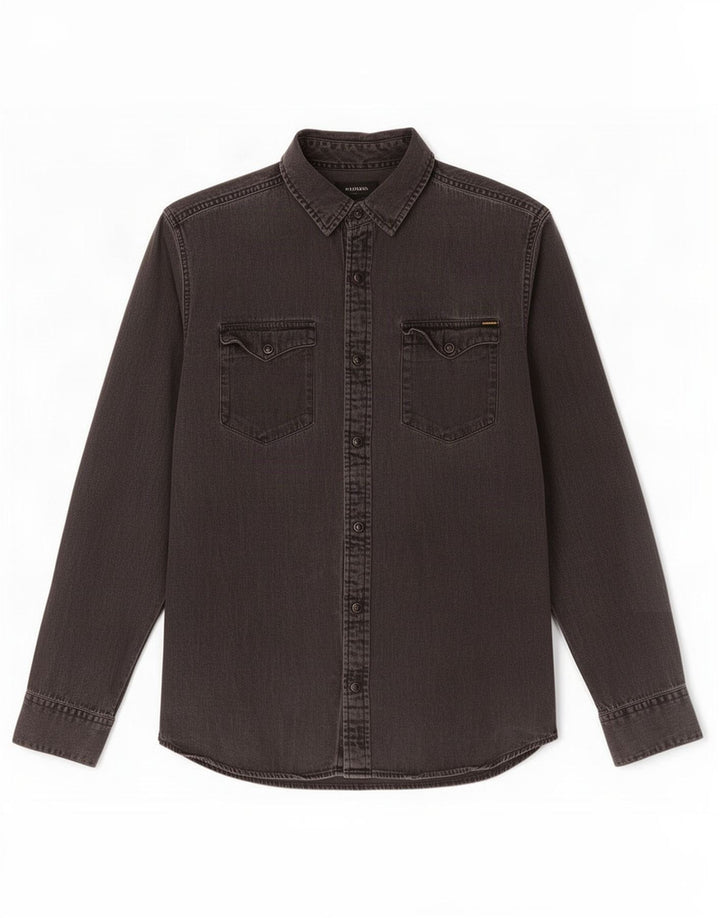 Мужская джинсовая рубашка Jack & Jones, большая серая, хлопок