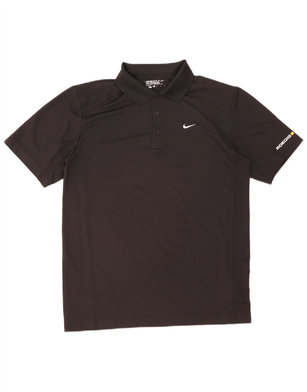 Мужская рубашка поло с графическим рисунком Nike Dri Fit, средний черный полиэстер