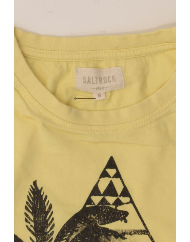 SALTROCK Mens Graphic T-Shirt Top Small Yellow Cotton Vintage Saltrock and Second-Hand Saltrock from Messina Hembry 