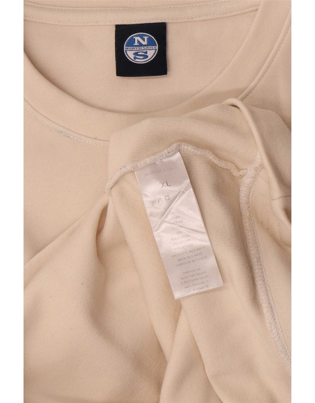 Мужской свитшот с рисунком North Sails, XL, хлопковый джемпер белого цвета