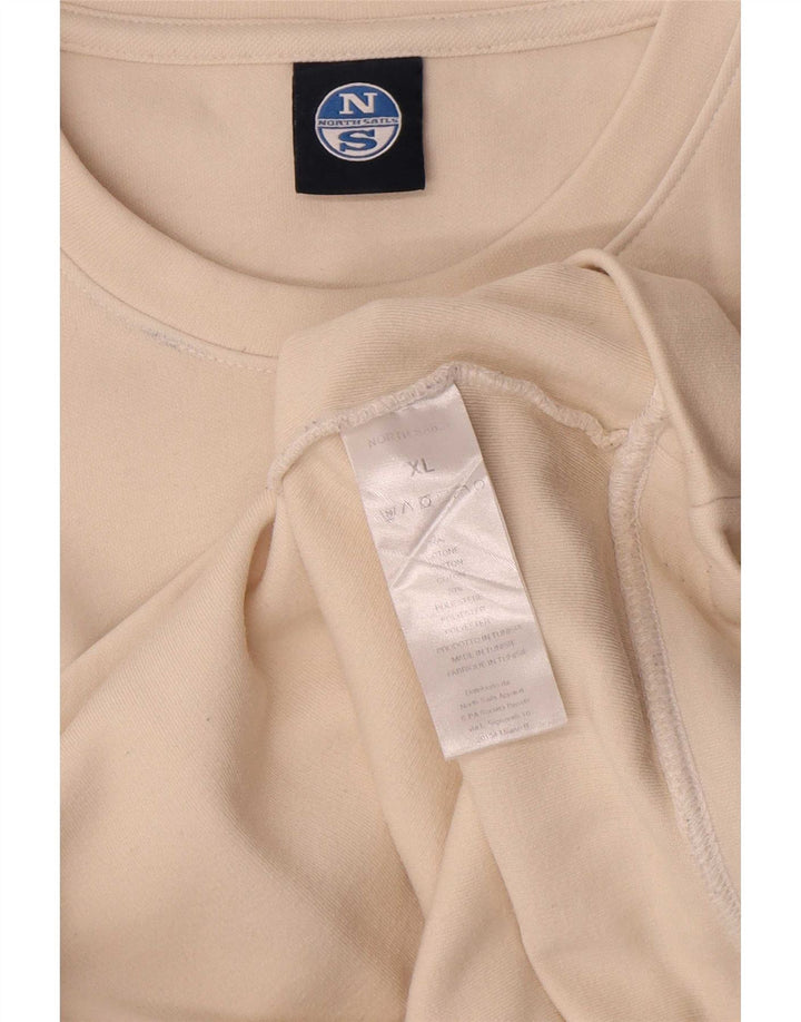 Мужской свитшот с рисунком North Sails, XL, хлопковый джемпер белого цвета