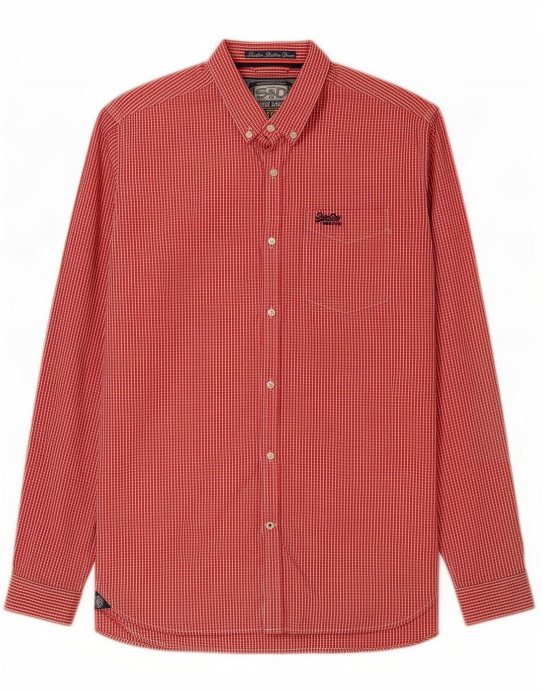 Мужская рубашка Superdry 2XL из хлопка в красную клетку