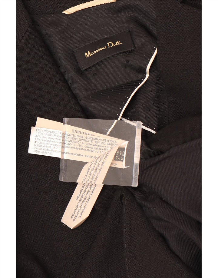 Женский пиджак на 1 пуговице MASSIMO DUTTI EU 34 XS, черная шерсть